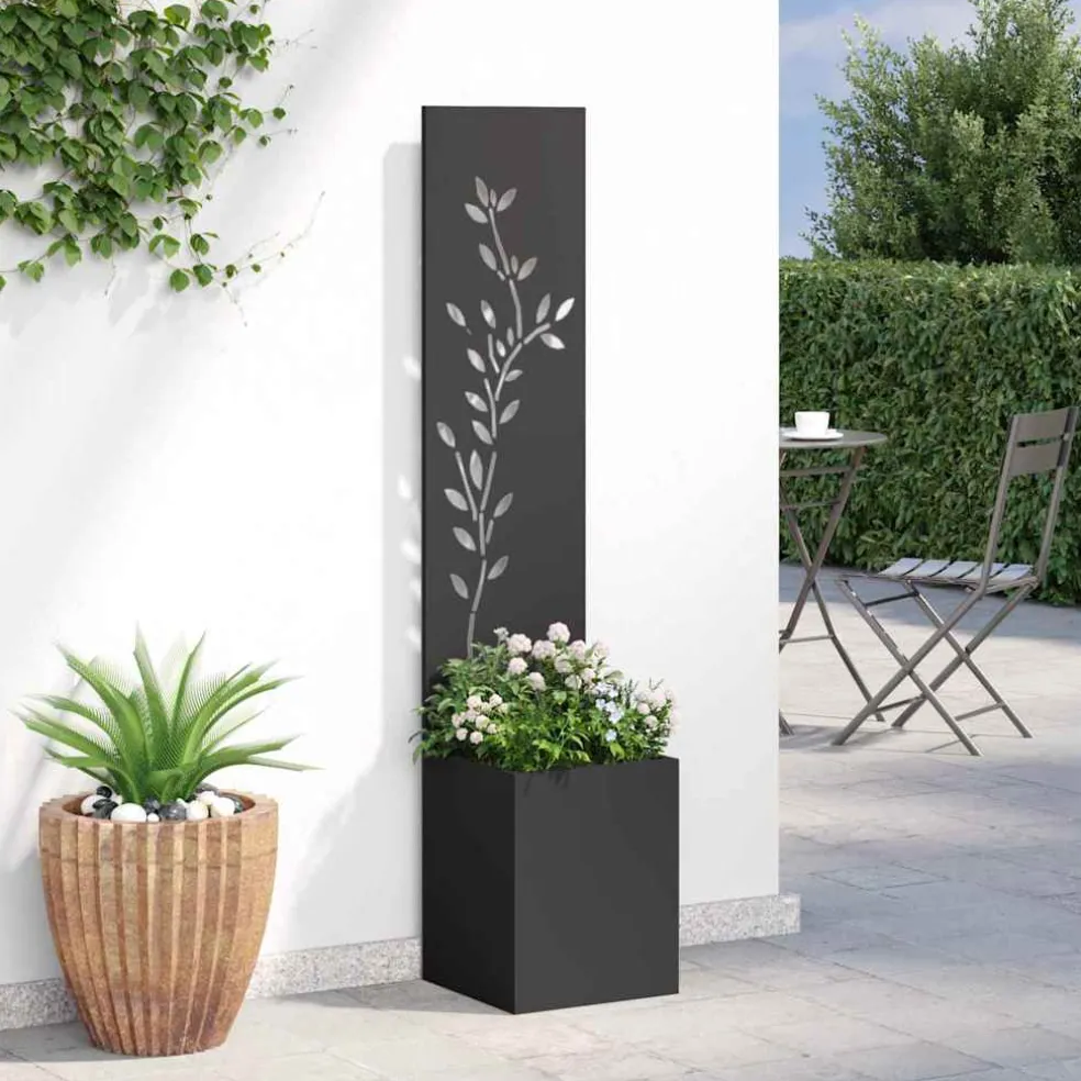 vidaXL Tuin Privacy Screen Zwart 32 x 32 x 150 cm Koudgewalst staal
