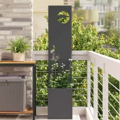vidaXL Tuin Privacy Screen Zwart 32 x 32 x 150 cm Koudgewalst staal