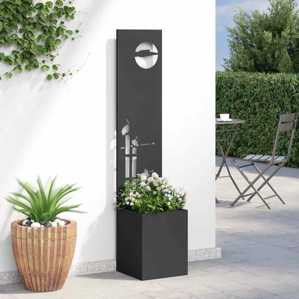 vidaXL Tuin Privacy Screen Zwart 32 x 32 x 150 cm Koudgewalst staal