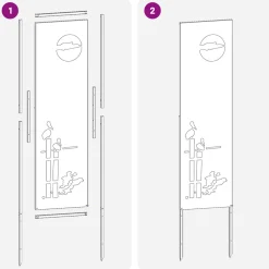 vidaXL Tuin Privacy Screen Zwart 32 x 140 cm Koudgewalst staal