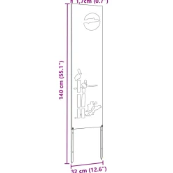 vidaXL Tuin Privacy Screen Zwart 32 x 140 cm Koudgewalst staal