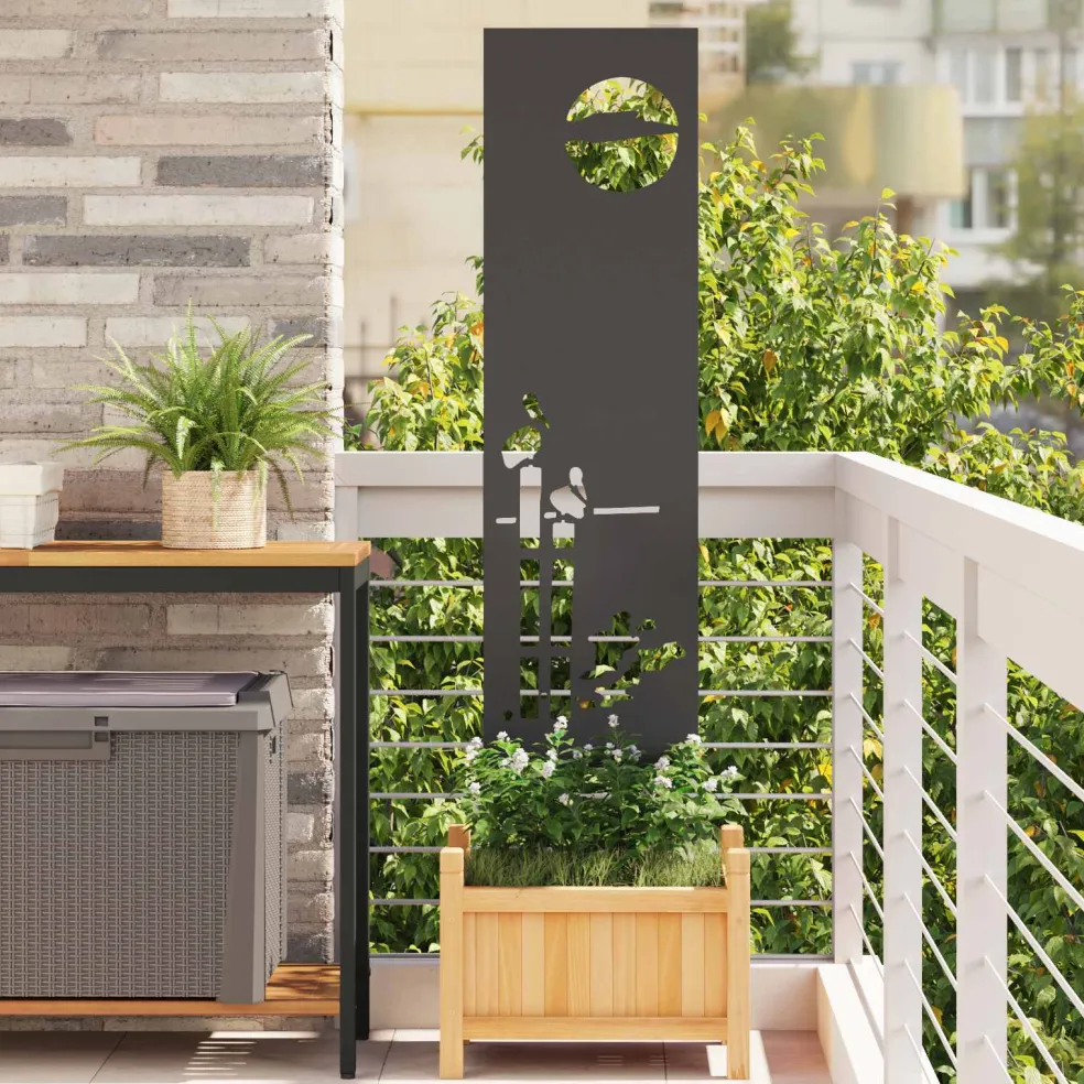 vidaXL Tuin Privacy Screen Zwart 32 x 140 cm Koudgewalst staal