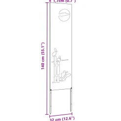 vidaXL Tuin Privacy Screen Zwart 32 x 140 cm Koudgewalst staal