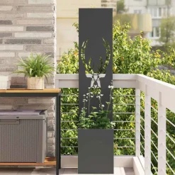 vidaXL Tuin Privacy Screen Zwart 32 x 32 x 150 cm Koudgewalst staal