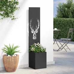 vidaXL Tuin Privacy Screen Zwart 32 x 32 x 150 cm Koudgewalst staal