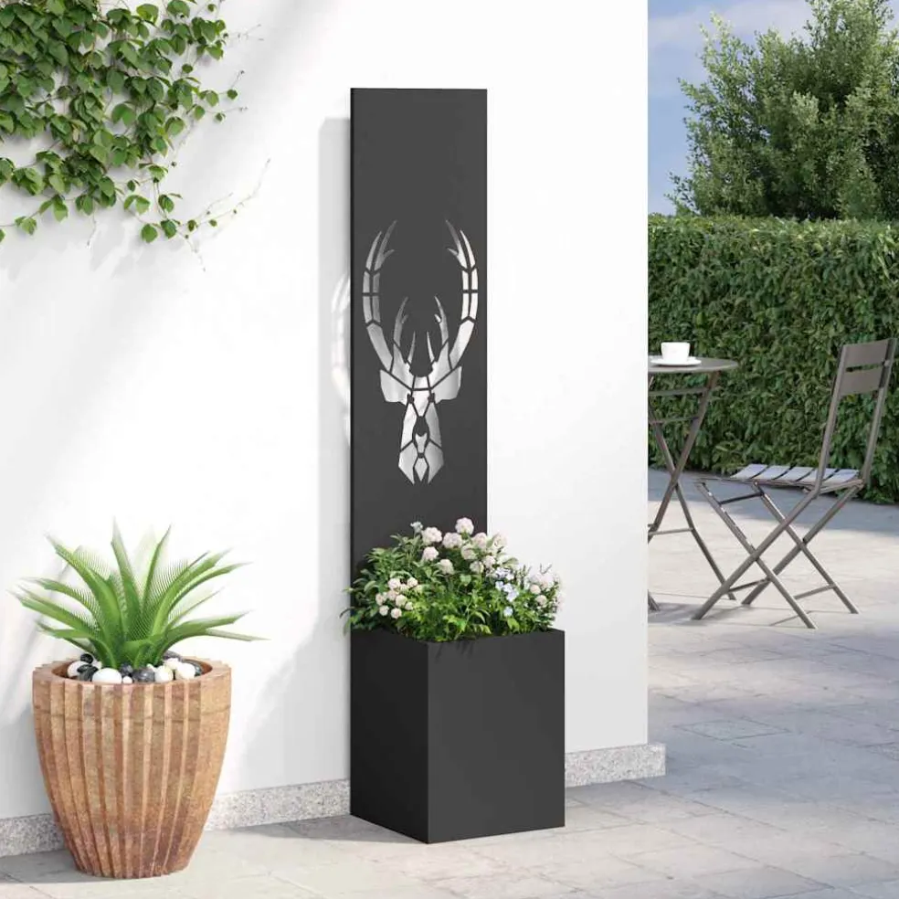 vidaXL Tuin Privacy Screen Zwart 32 x 32 x 150 cm Koudgewalst staal