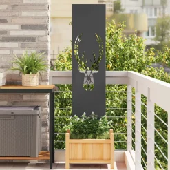 vidaXL Tuin Privacy Screen Zwart 32 x 140 cm Koudgewalst staal