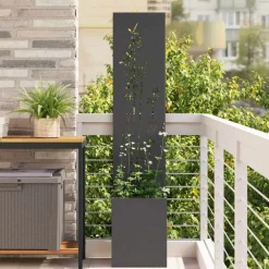 vidaXL Tuin Privacy Screen Zwart 32 x 32 x 150 cm Koudgewalst staal