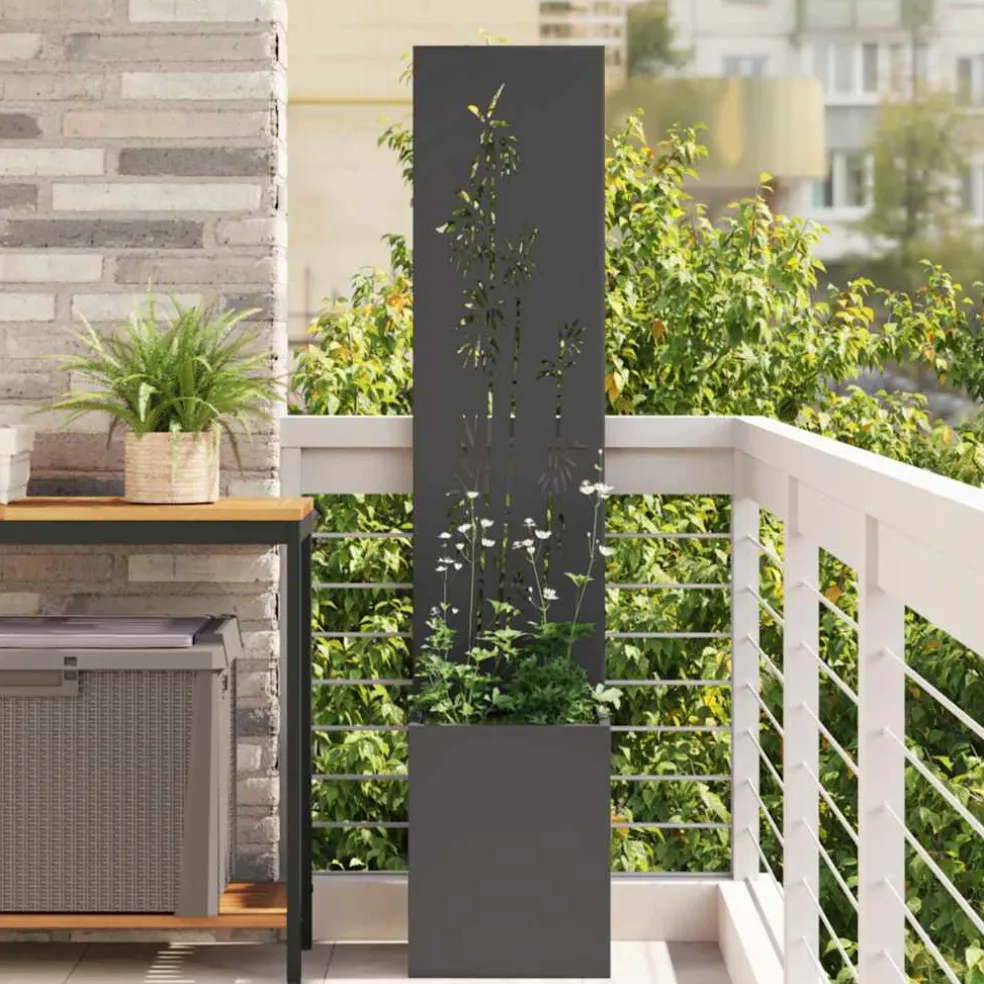 vidaXL Tuin Privacy Screen Zwart 32 x 32 x 150 cm Koudgewalst staal