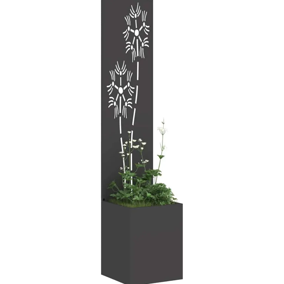 vidaXL Tuin Privacy Screen Zwart 32 x 32 x 150 cm Koudgewalst staal