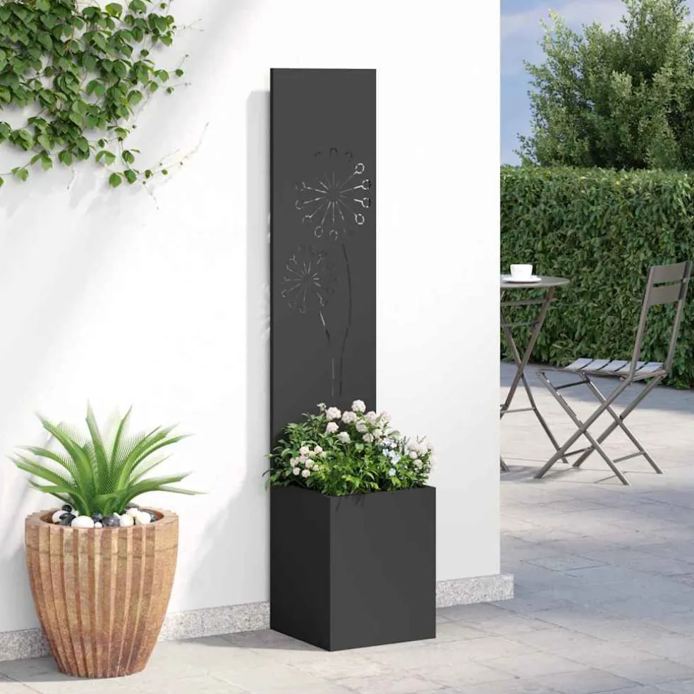 vidaXL Tuin Privacy Screen Zwart 32 x 32 x 150 cm Koudgewalst staal