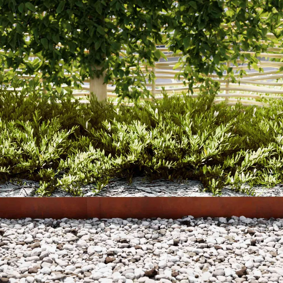 vidaXL Tuinrand 10 st 100 x 0,05 x 15 cm Roestig