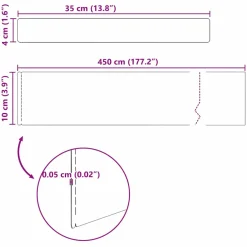 vidaXL Tuinrand 450 x 10 cm Gegalvaniseerd staal Zilver