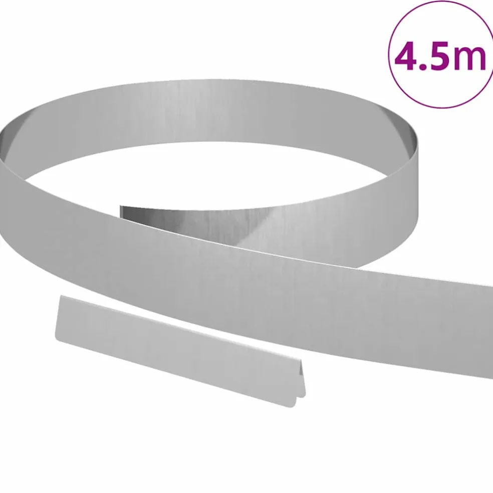 vidaXL Tuinrand 450 x 10 cm Gegalvaniseerd staal Zilver