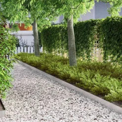 vidaXL Tuinrand 450 x 10 cm Roestvrij staal Zilver