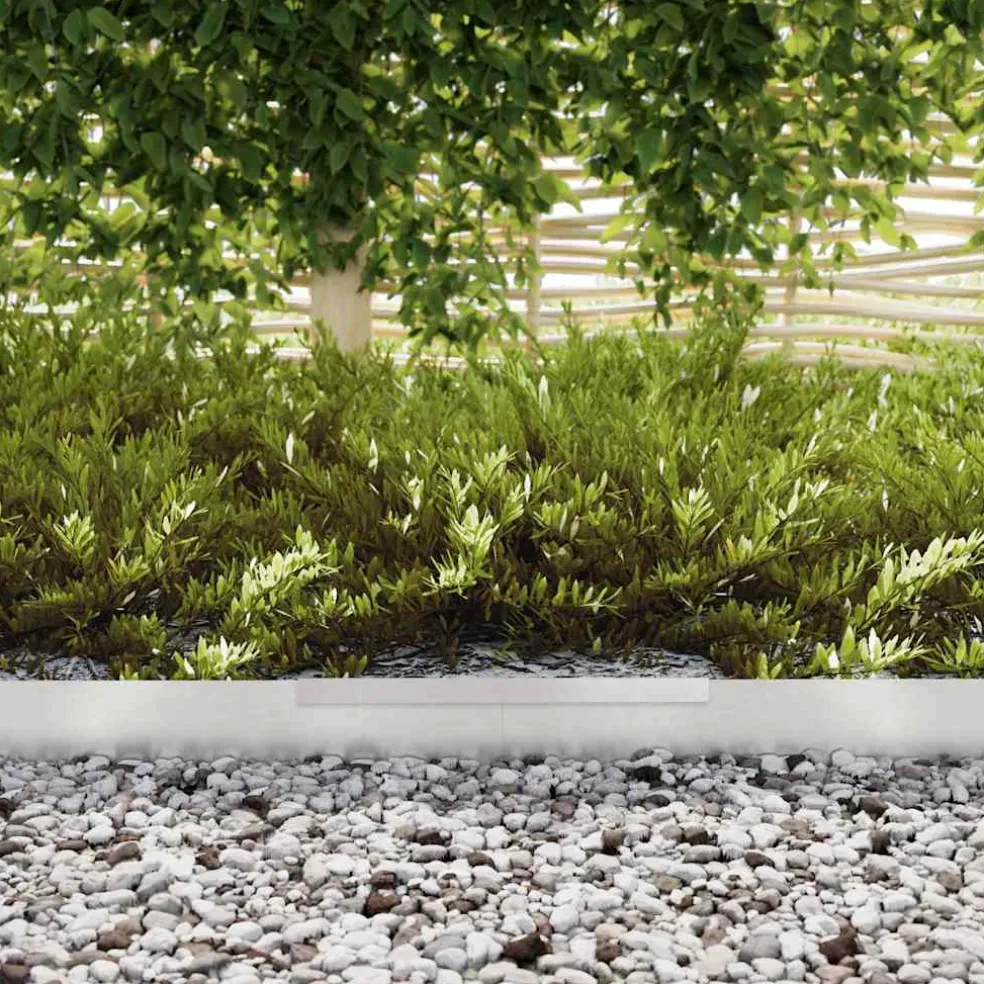vidaXL Tuinrand 450 x 10 cm Roestvrij staal Zilver