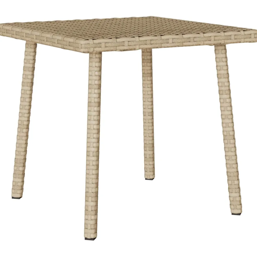 vidaXL Tuin salontafel rechthoekig 40x40x37 cm poly rattan beige