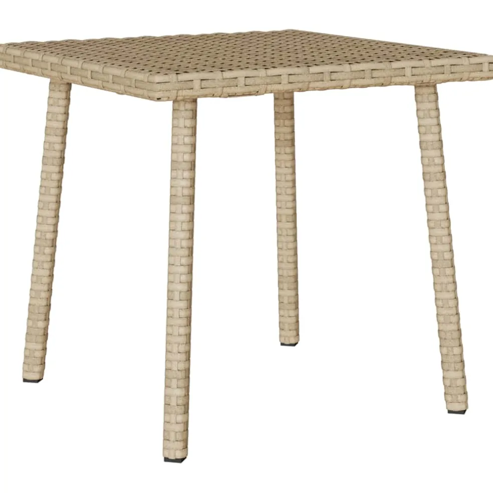 vidaXL Tuin salontafel rechthoekig 40x40x37 cm poly rattan beige