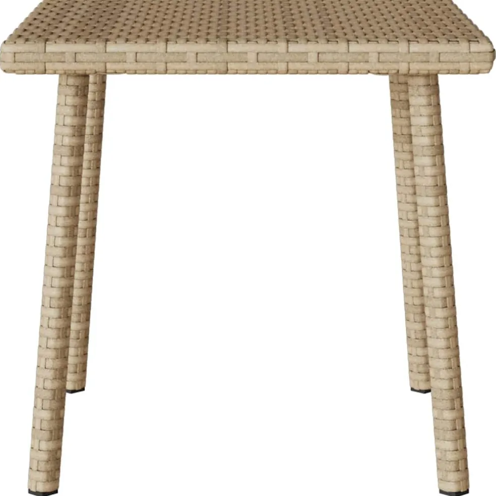 vidaXL Tuin salontafel rechthoekig 40x40x37 cm poly rattan beige