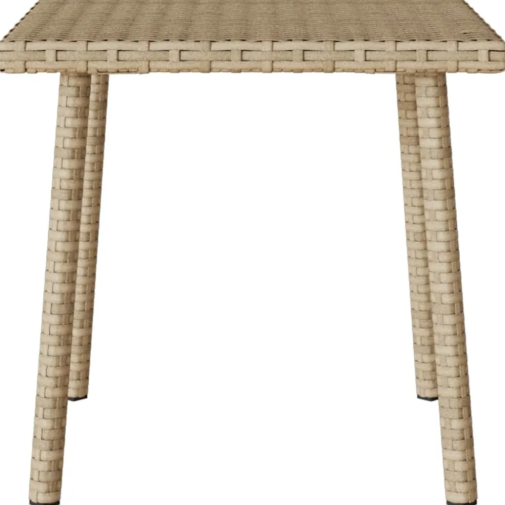 vidaXL Tuin salontafel rechthoekig 40x40x37 cm poly rattan beige