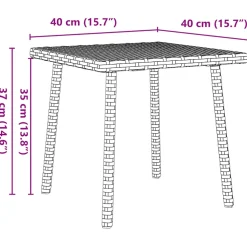 vidaXL Tuin salontafel rechthoekig 40x40x37 cm poly rattan zwart
