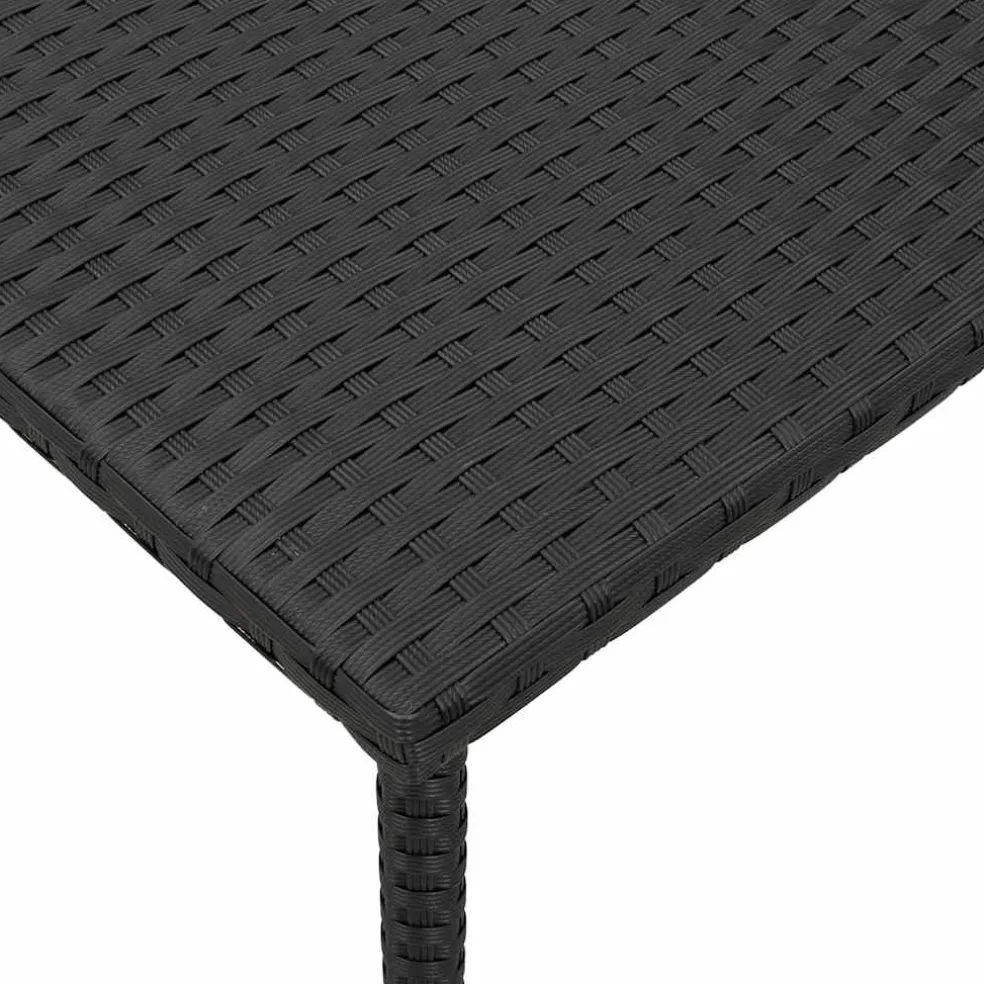 vidaXL Tuin salontafel rechthoekig 40x40x37 cm poly rattan zwart