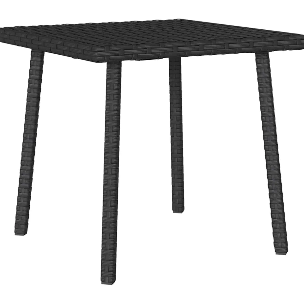 vidaXL Tuin salontafel rechthoekig 40x40x37 cm poly rattan zwart