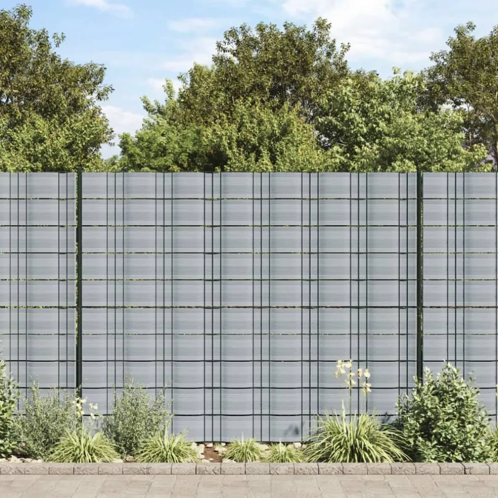 vidaXL Tuinschermen 10 st 252,5x19 m PVC grijs