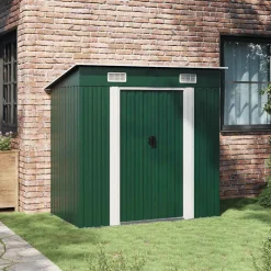 vidaXL Tuinschuur metaal groen