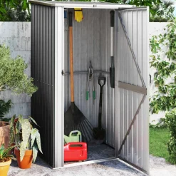 vidaXL Tuinschuur 118,5x97x209,5 cm gegalvaniseerd staal antraciet