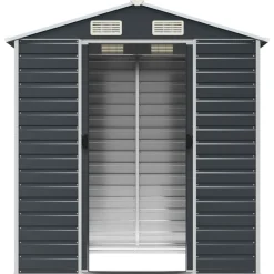 vidaXL Tuinschuur 191x130x198 cm gegalvaniseerd staal antracietkleurig