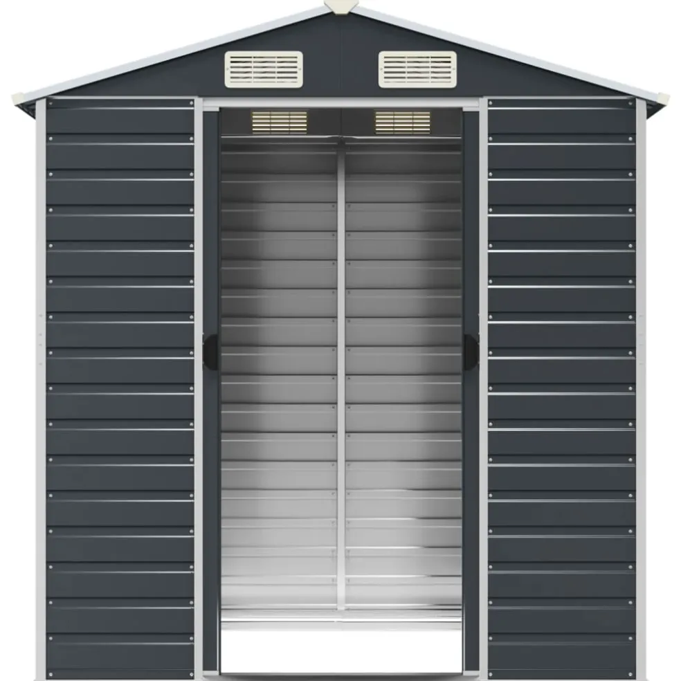 vidaXL Tuinschuur 191x130x198 cm gegalvaniseerd staal antracietkleurig