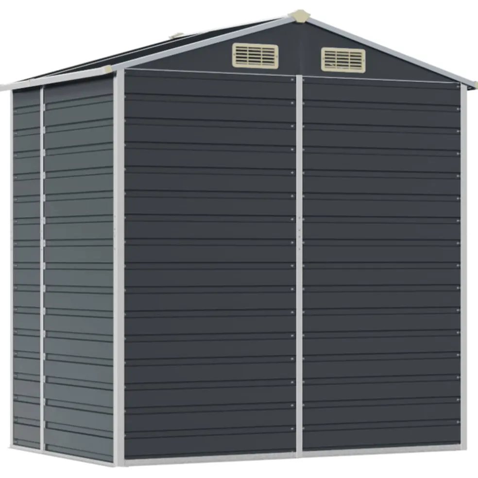 vidaXL Tuinschuur 191x130x198 cm gegalvaniseerd staal antracietkleurig