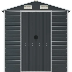 vidaXL Tuinschuur 191x130x198 cm gegalvaniseerd staal antracietkleurig