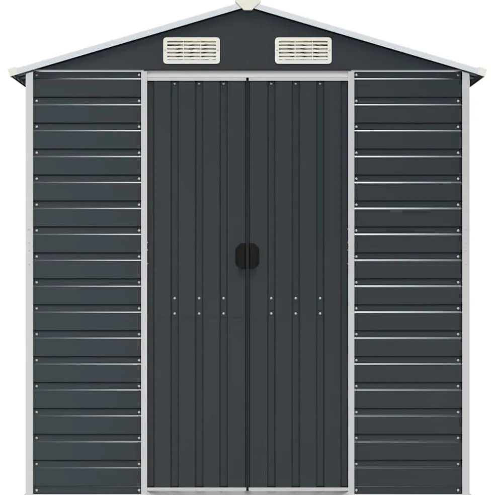 vidaXL Tuinschuur 191x130x198 cm gegalvaniseerd staal antracietkleurig