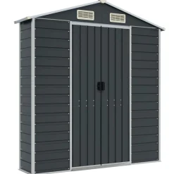 vidaXL Tuinschuur 191x130x198 cm gegalvaniseerd staal antracietkleurig
