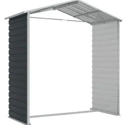 vidaXL Tuinschuur 191x130x198 cm gegalvaniseerd staal antracietkleurig