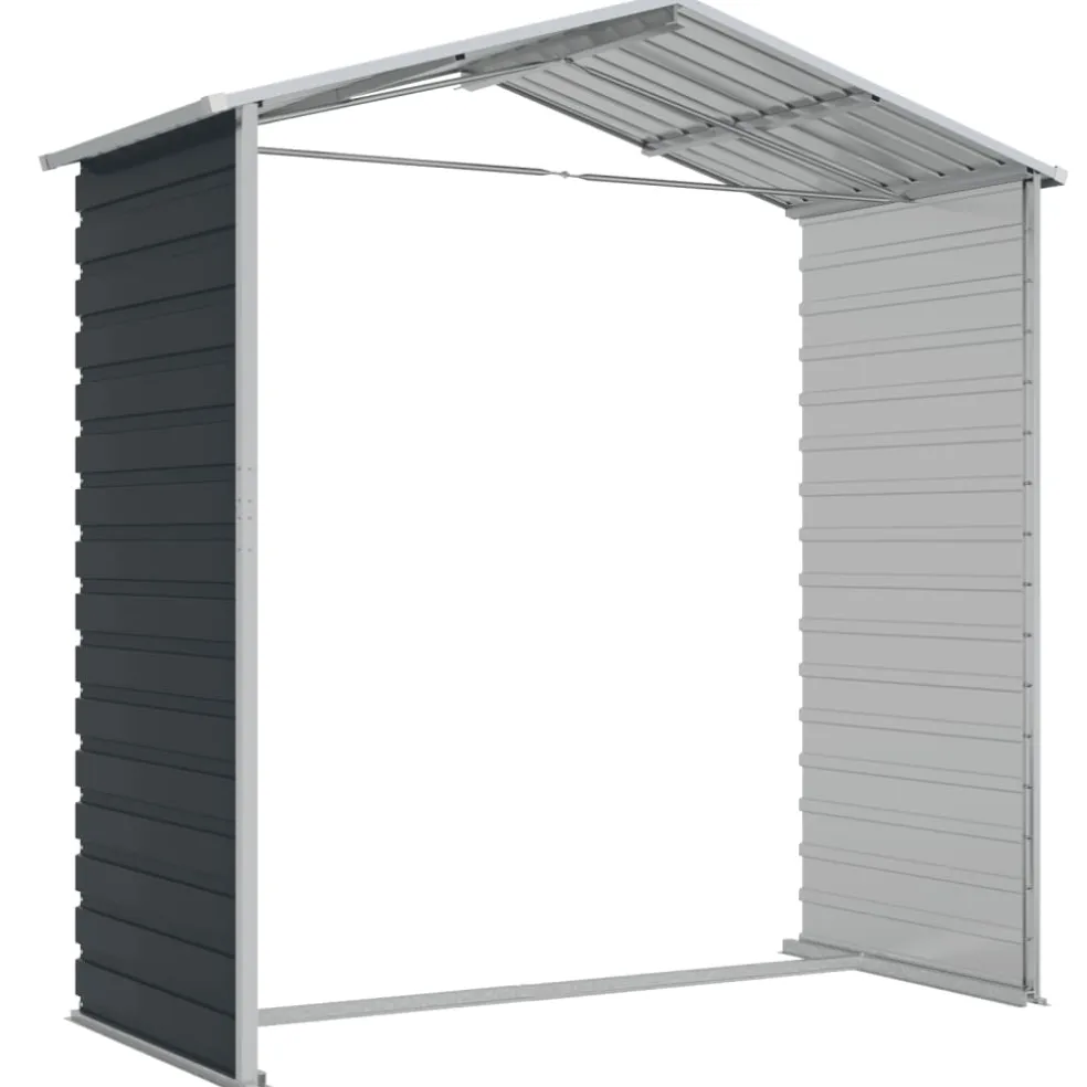 vidaXL Tuinschuur 191x130x198 cm gegalvaniseerd staal antracietkleurig