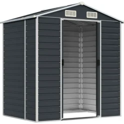vidaXL Tuinschuur 191x130x198 cm gegalvaniseerd staal antracietkleurig
