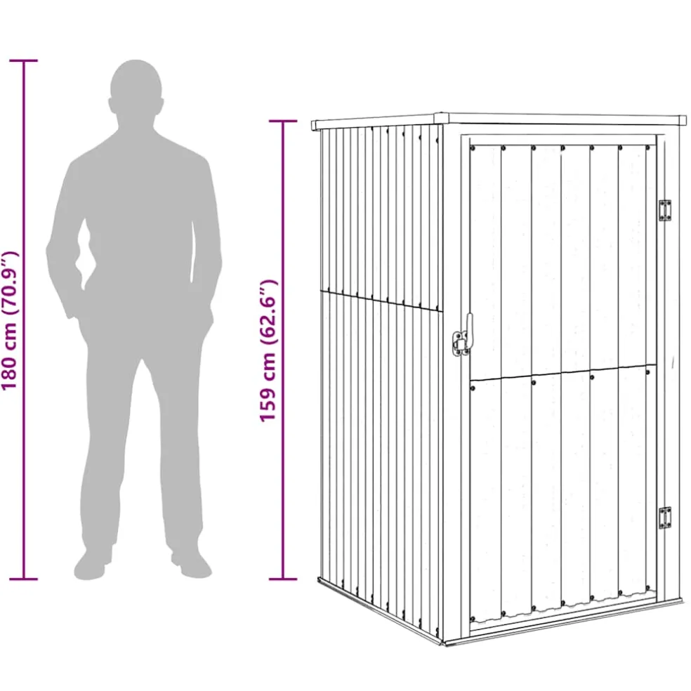 vidaXL Tuinschuur 88x89x161 cm gegalvaniseerd staal antracietkleurig