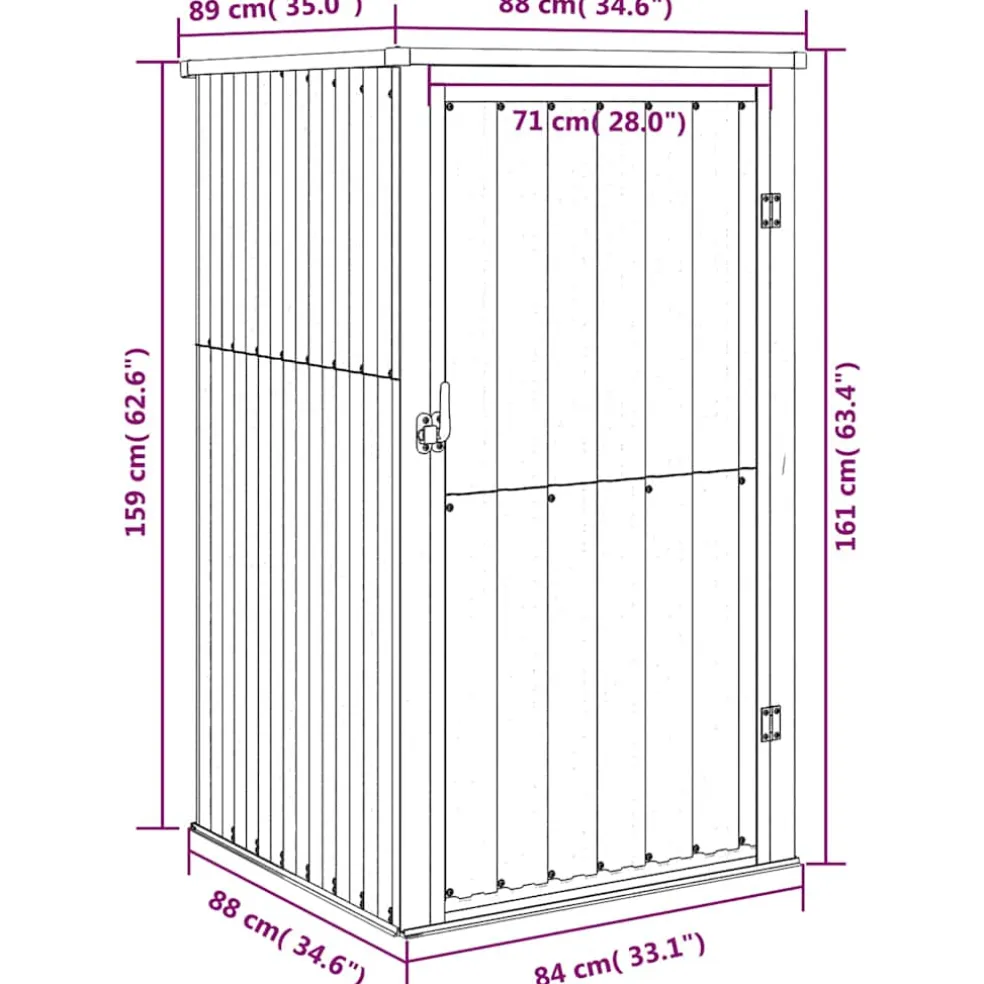 vidaXL Tuinschuur 88x89x161 cm gegalvaniseerd staal antracietkleurig