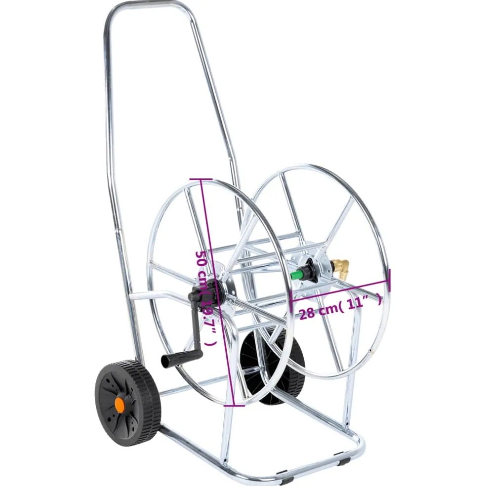 vidaXL Tuinslangkar voor 80 m 3/4" slang staal