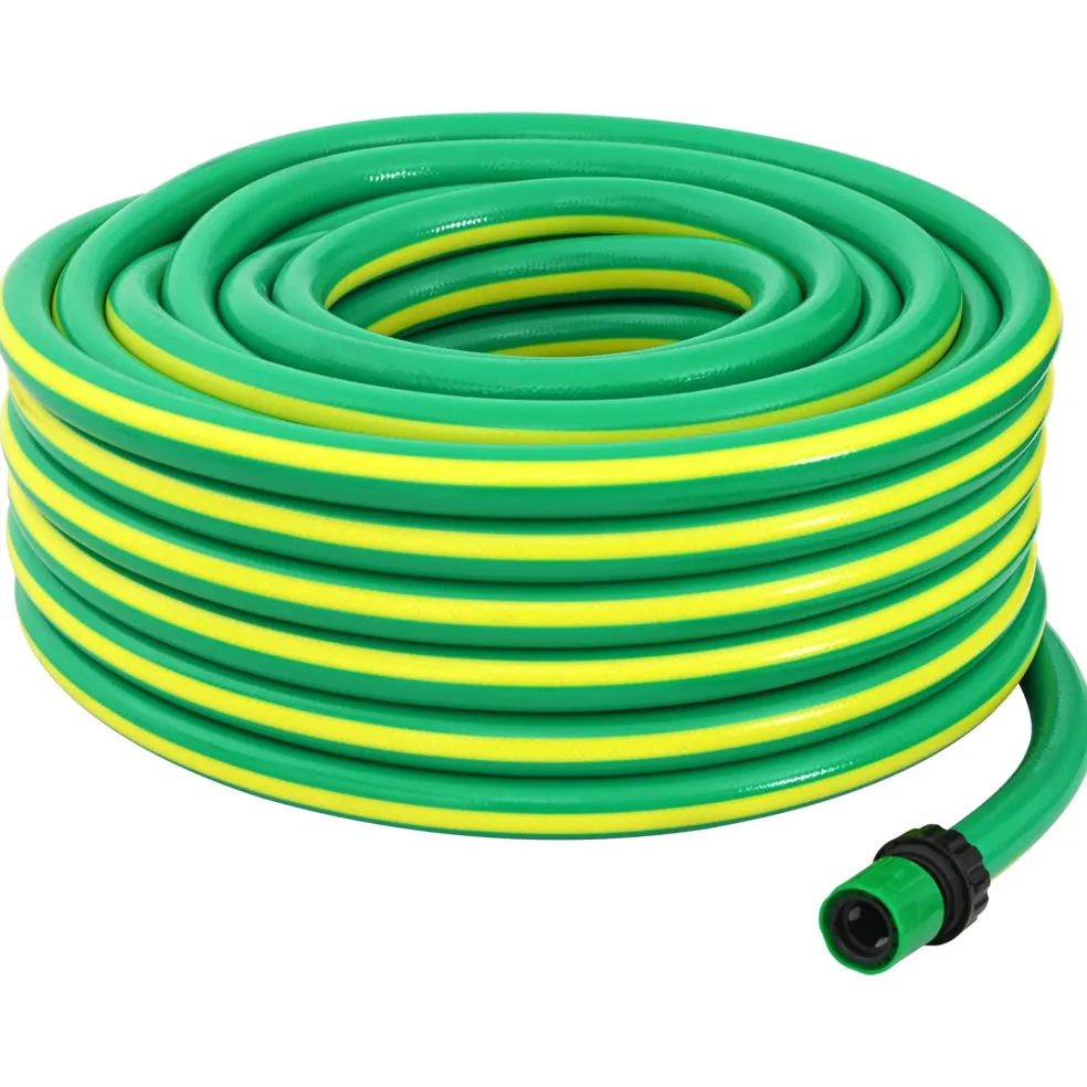 vidaXL Tuinslang 5-Lags Groen en Geel 1/2'' 10 m PVC