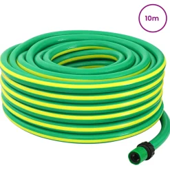 vidaXL Tuinslang 5-Lags Groen en Geel 1/2'' 10 m PVC