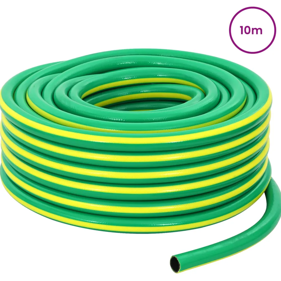 vidaXL Tuinslang 5-Lags Groen en Geel 1/2'' 10 m PVC