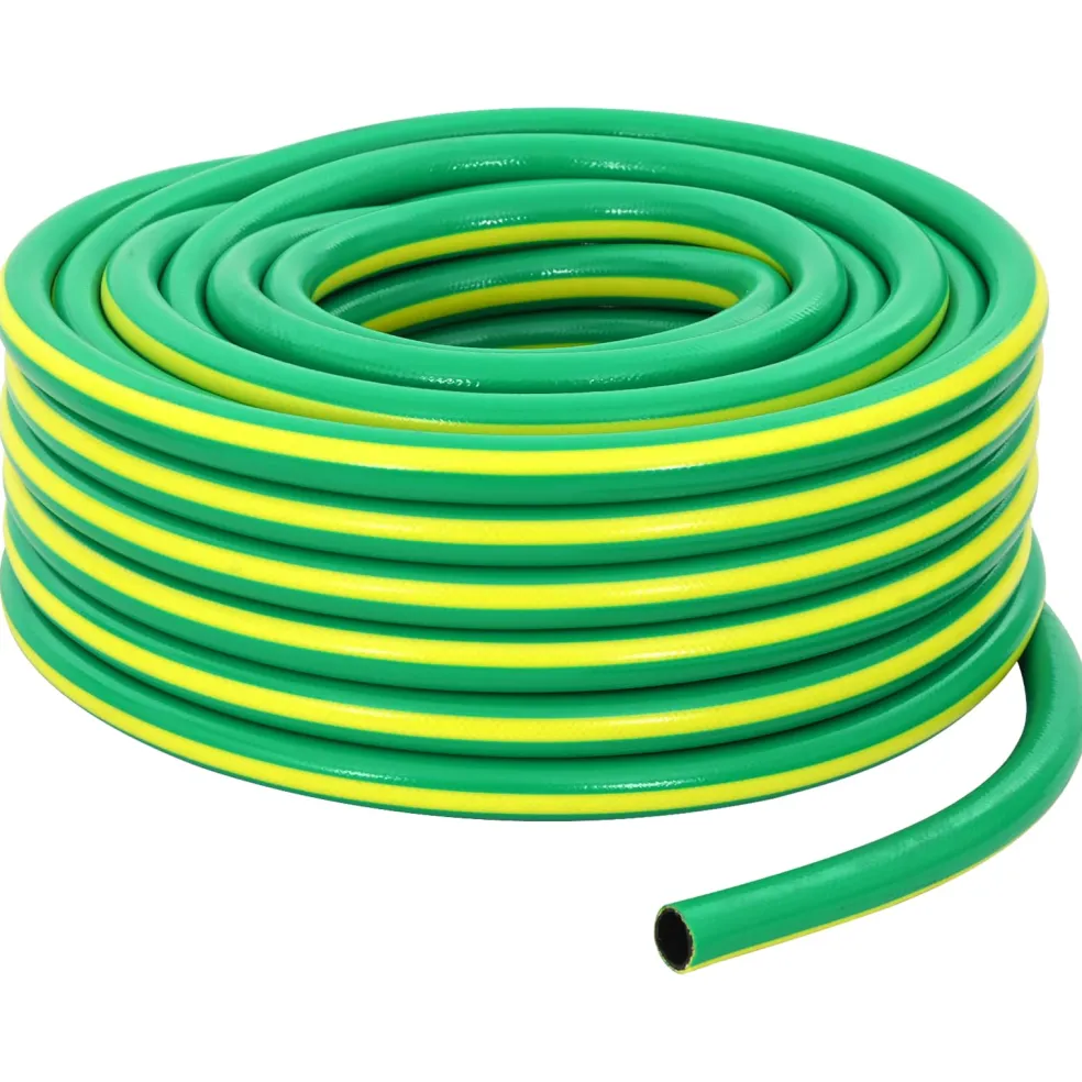 vidaXL Tuinslang 5-Lags Groen en Geel 1/2'' 10 m PVC