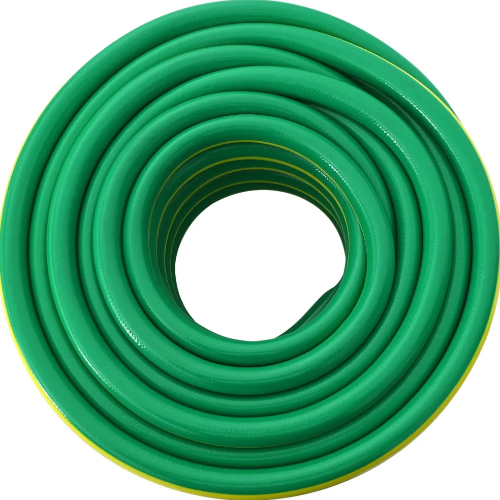 vidaXL Tuinslang 5-Lags Groen en Geel 1/2'' 10 m PVC