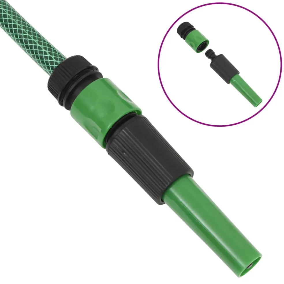 vidaXL Tuinslang met koppelingsset 0,5'' 10 m PVC groen