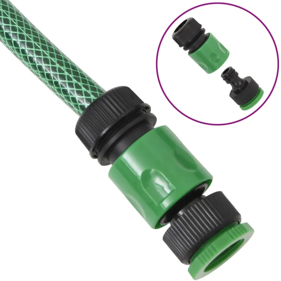 vidaXL Tuinslang met koppelingsset 0,5'' 10 m PVC groen