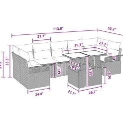vidaXL Tuin Sofa Set 8 st Grijs poly rattan